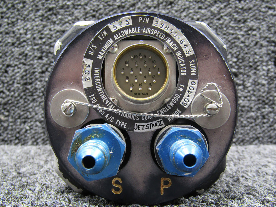 575-25850-643 Intercontintal Dynamics Max Allowable Airspeed Indicator with Mods