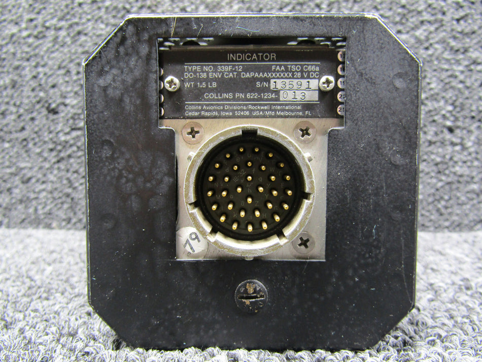 622-1234-013 Collins 339F-12 DME Indicator (Gray Face)