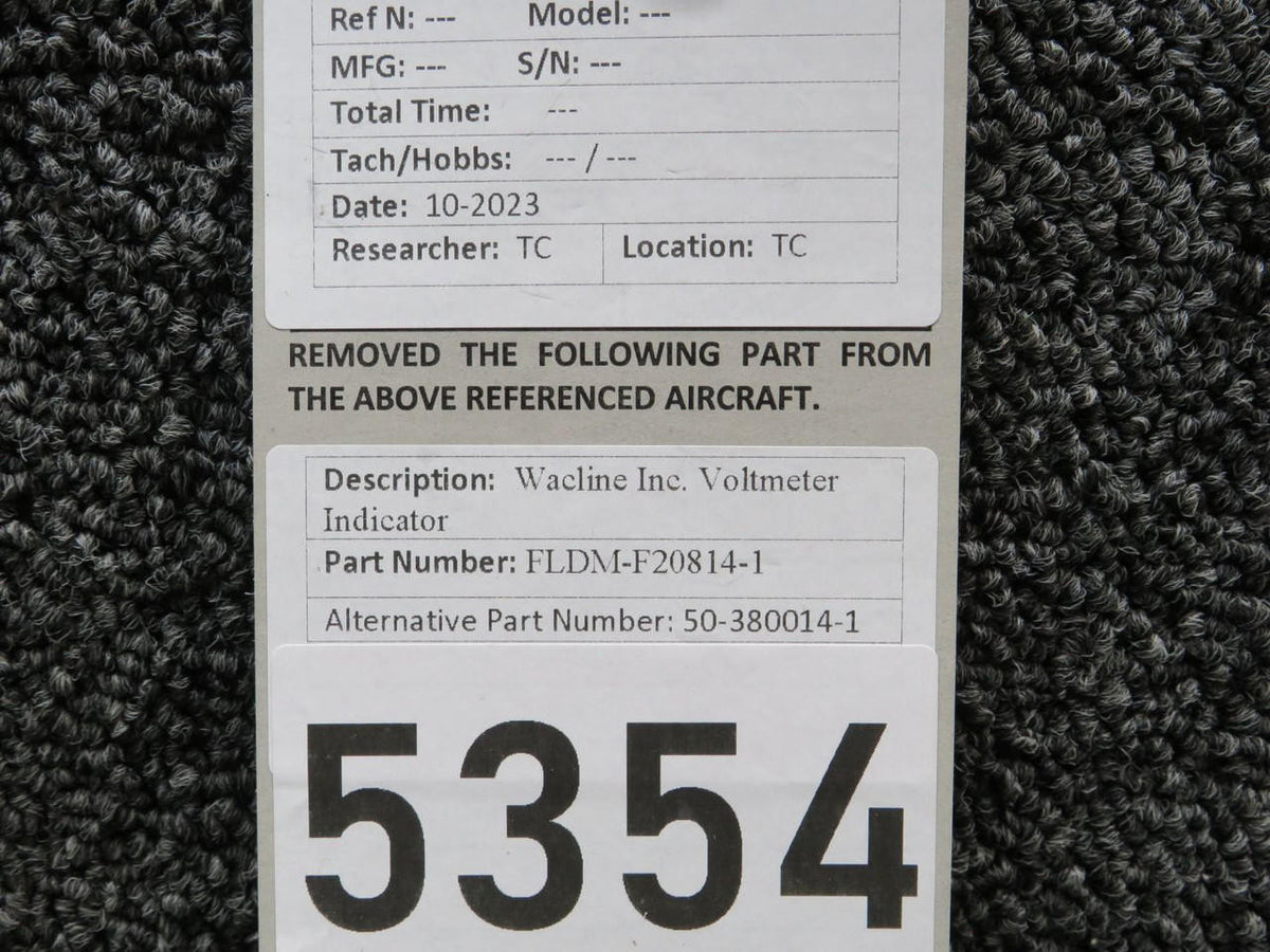 Wacline FLDM-F20814-1 (Alt: 50-380014-1) Wacline Inc. Voltmeter Indicator