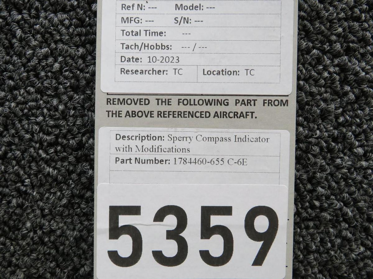 Sperry 1784460-655 C-6E Sperry Compass Indicator with Modifications