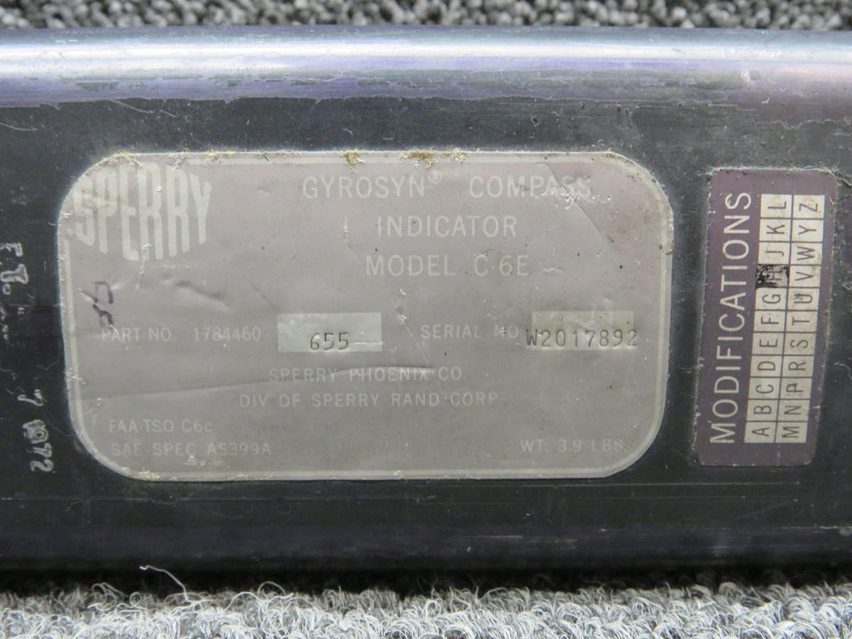 Sperry 1784460-655 C-6E Sperry Compass Indicator with Modifications