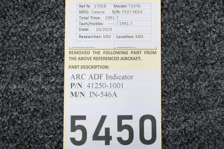 Aircraft Radio Corp  41250-1001 Aircraft Radio Corp IN-546A ADF Indicator