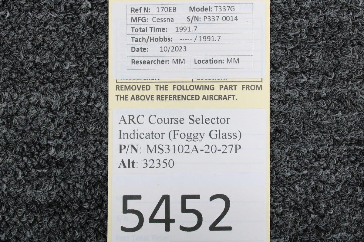 ARC MS3102A-20-27P (Alt: 32350) ARC Course Selector Indicator (Foggy Glass)