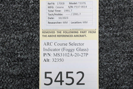 ARC MS3102A-20-27P (Alt: 32350) ARC Course Selector Indicator (Foggy Glass)