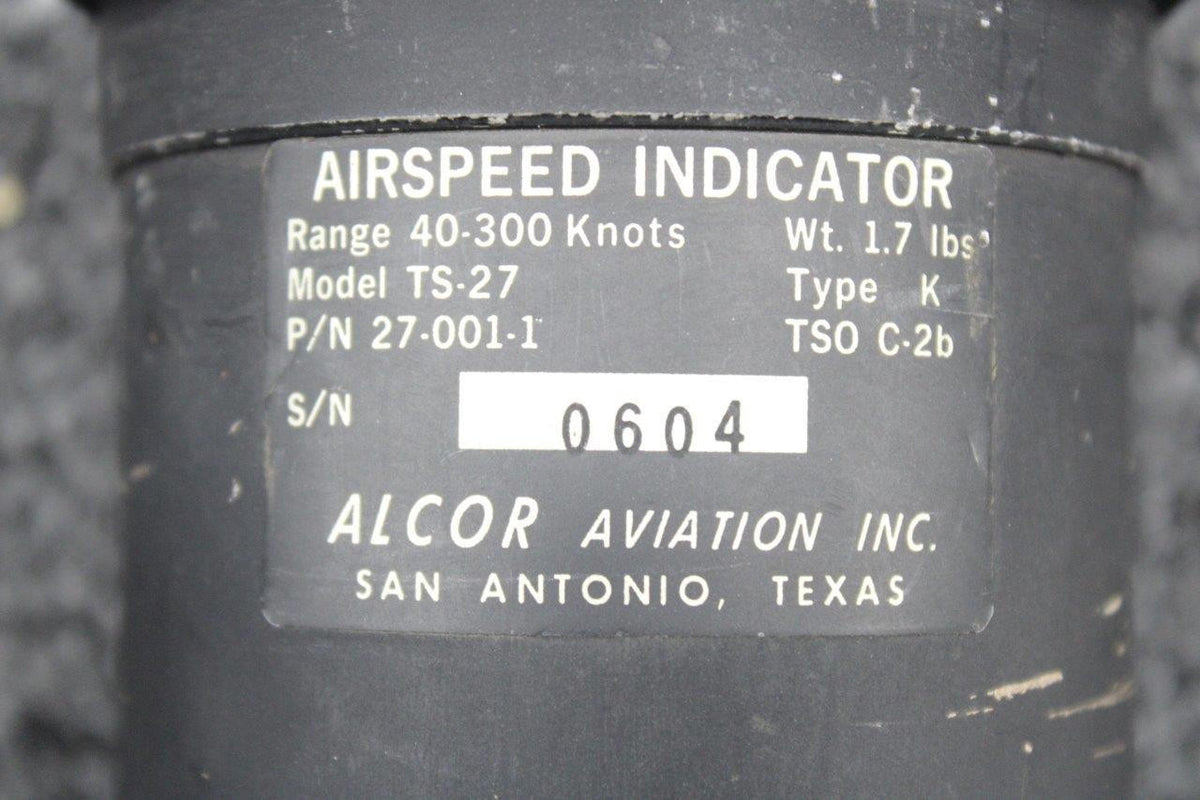 Alcor 27-001-1 Alcor TS-27 Airspeed Indicator (40-300 Knots)