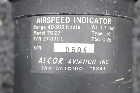 Alcor 27-001-1 Alcor TS-27 Airspeed Indicator (40-300 Knots)