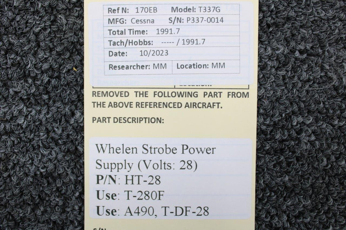 Whelen HT-28 (Use: T-280F) Cessna T337G Whelen Strobe Power Supply (Volts: 28)