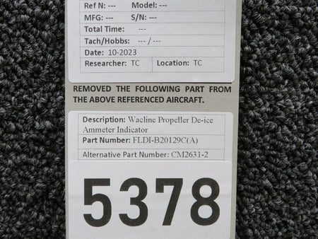 Wacline FLDI-B20129C(A) (Alt: CM2631-2) Wacline Propeller De-ice Ammeter Indicator