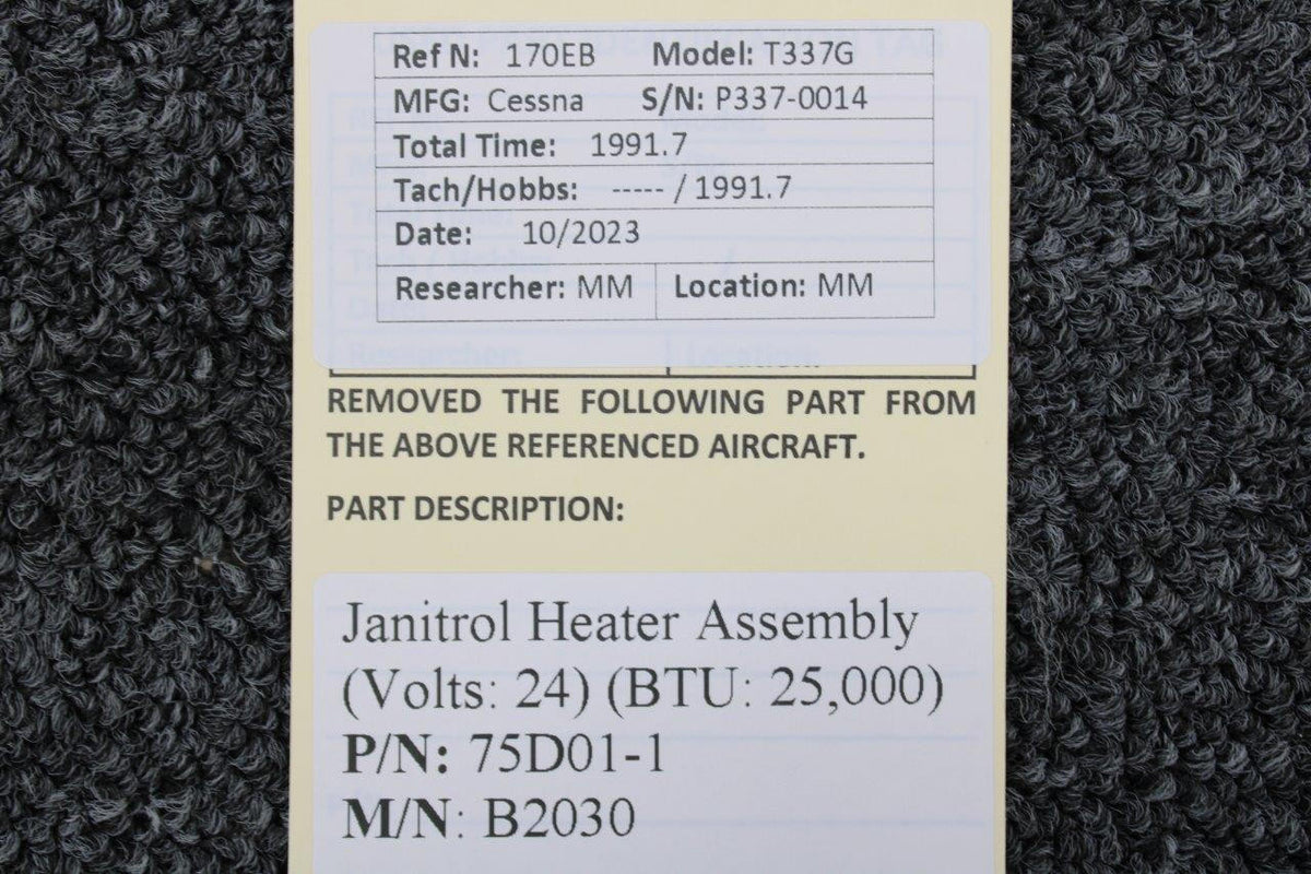 Janitrol 75D01-1 Janitrol B2030 Heater Assembly (Volts: 24) (BTU: 25,000)