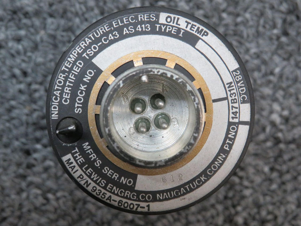 Lewis 147B31N (Alt: 935A-6007-1) Lewis Engineering Oil Temp Indicator (Volts: 28)