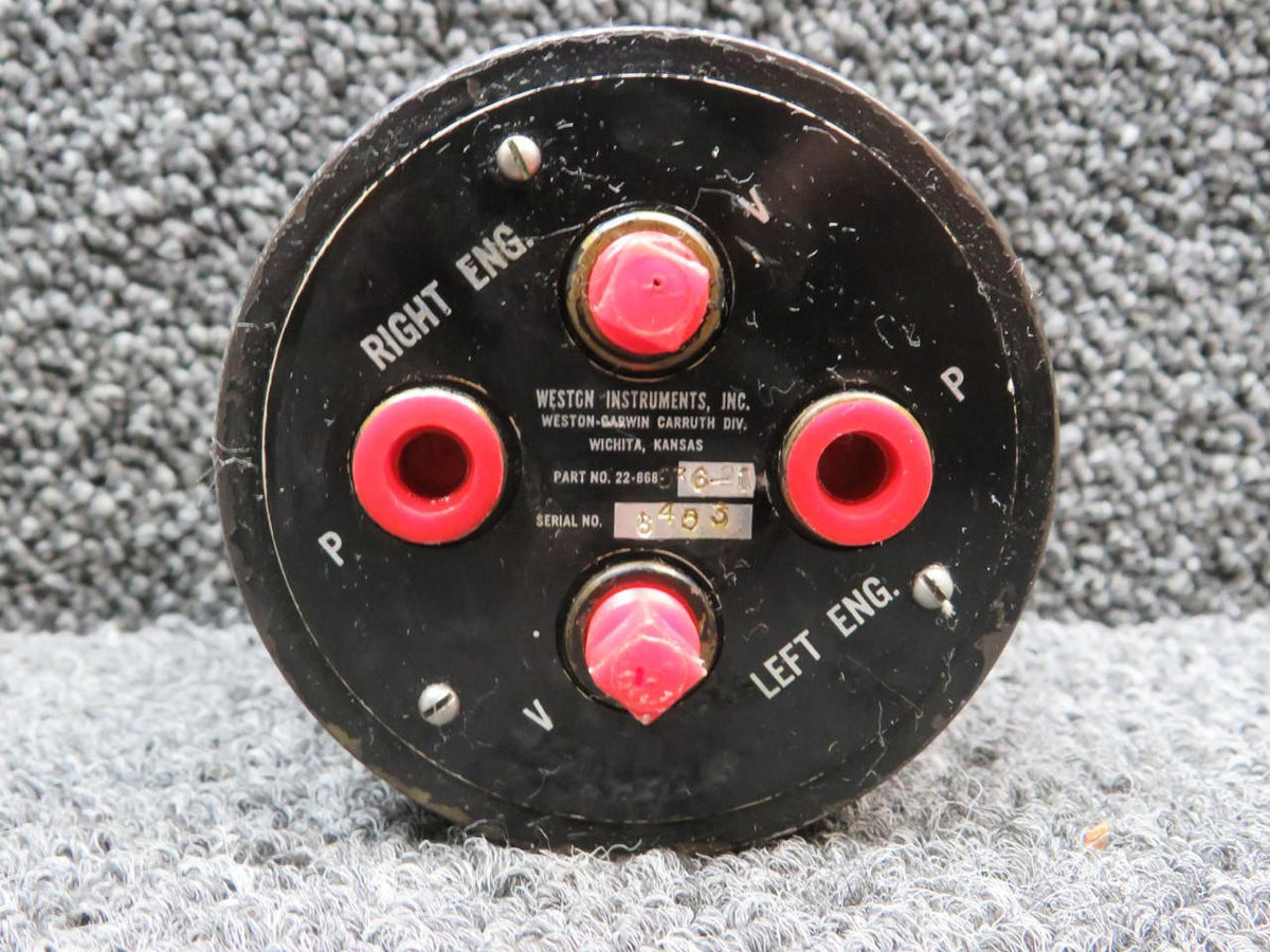 Weston 22-868-036-21 Weston Instruments Inc. Dual Fuel Flow Indicator