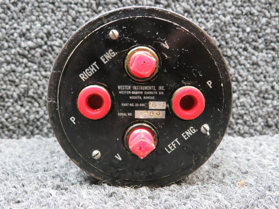 Weston 22-868-036-21 Weston Instruments Inc. Dual Fuel Flow Indicator