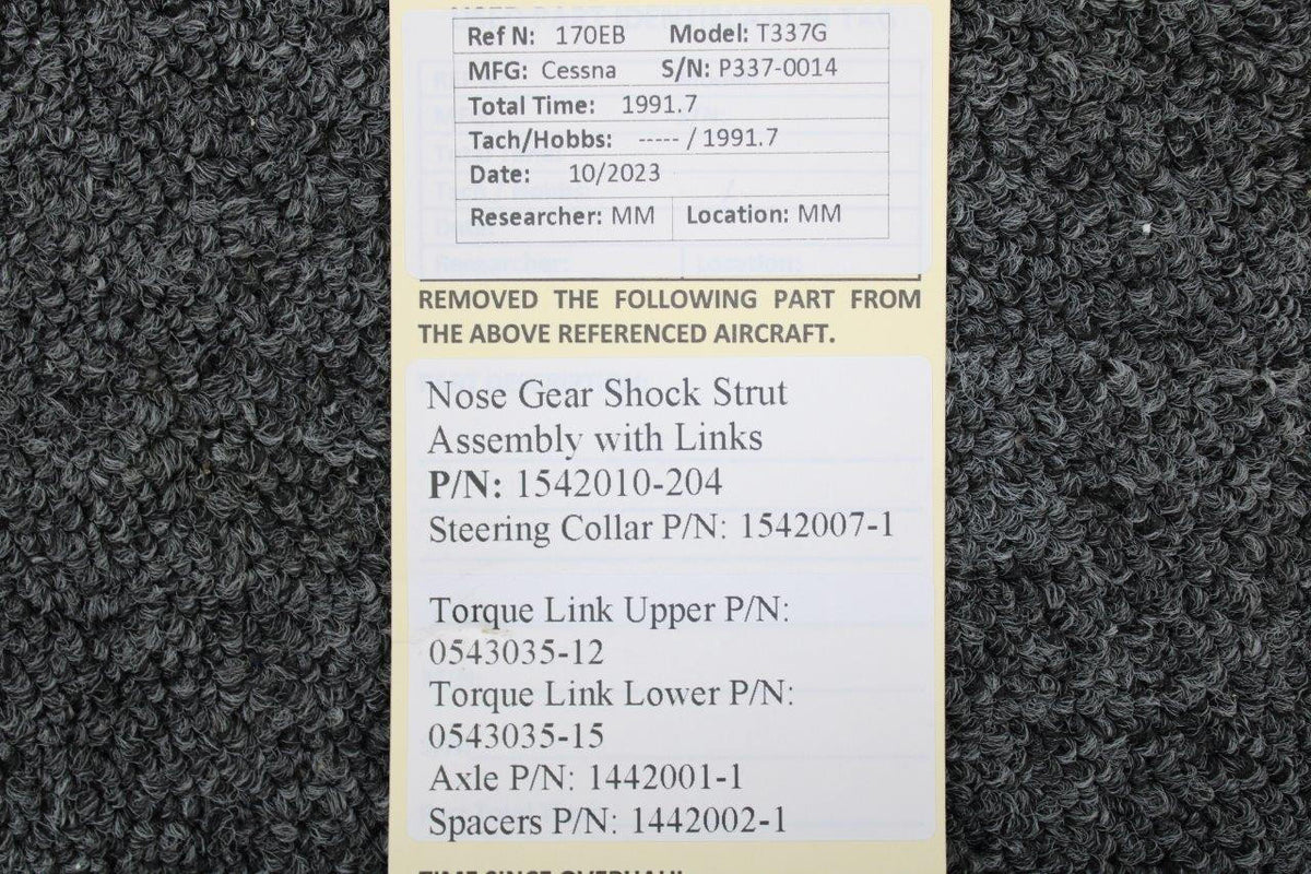 Cessna Aircraft Parts 1542010-204 Cessna T337G Nose Gear Shock Strut Assembly with Links