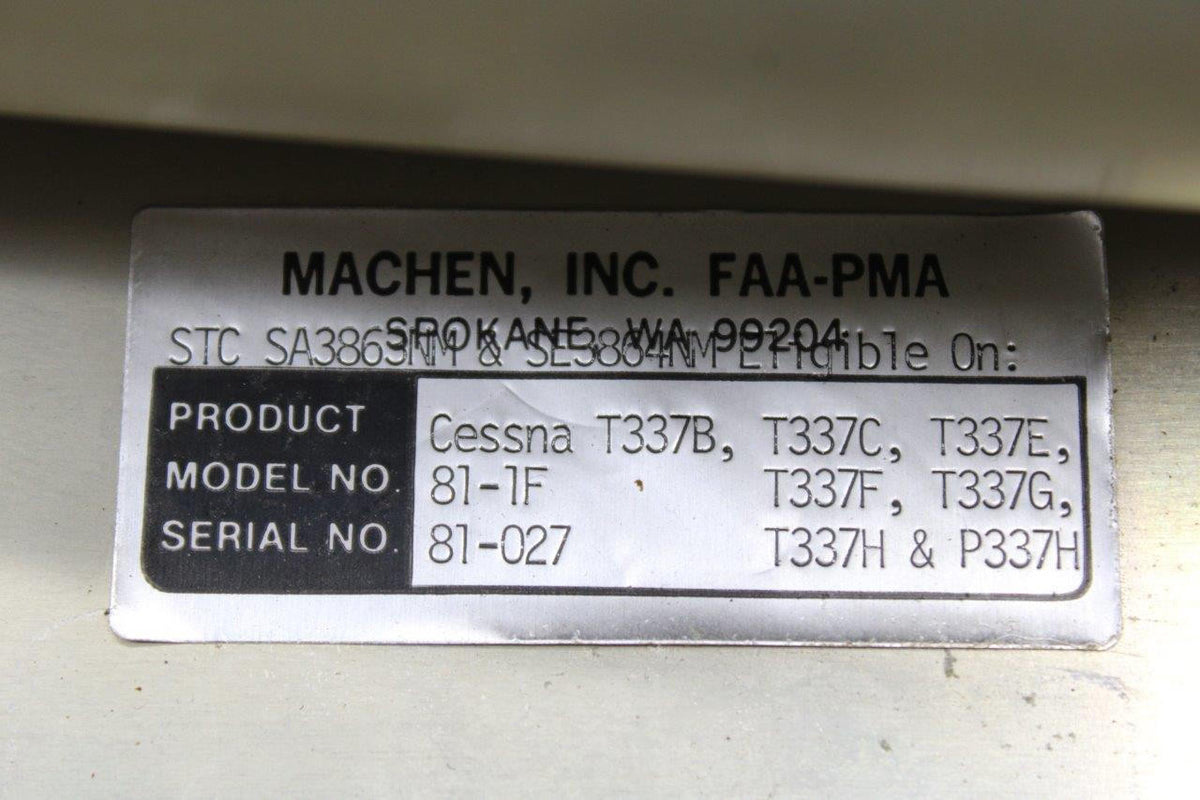 machen inc. 81-1F Continental TSIO-360-C Machen Aft Engine Turbo Heat Exchanger