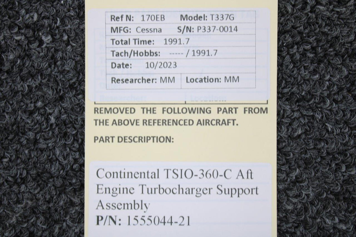 Continental Motors  1555044-21 Continental TSIO-360-C Aft Engine Turbocharger Support Assembly