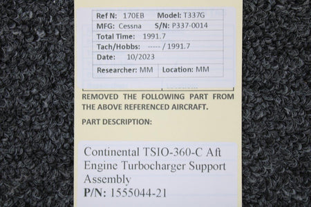 Continental Motors  1555044-21 Continental TSIO-360-C Aft Engine Turbocharger Support Assembly