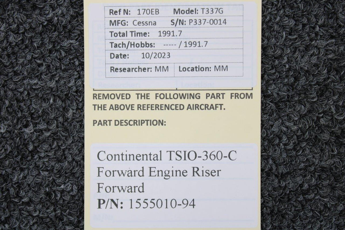 Continental Motors  1555010-94 Continental TSIO-360-C Forward Engine Riser