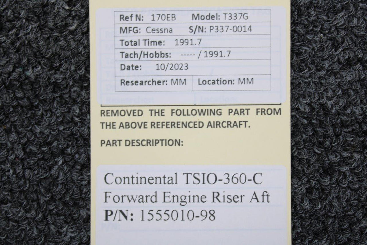 Continental Motors  1555010-98 Continental TSIO-360-C Forward Engine Riser Aft