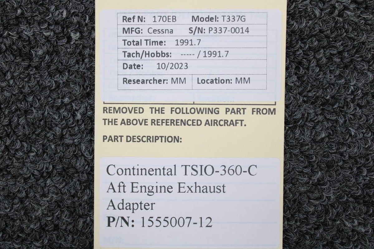 Continental Motors  1555007-12 Continental TSIO-360-C Aft Engine Exhaust Adapter