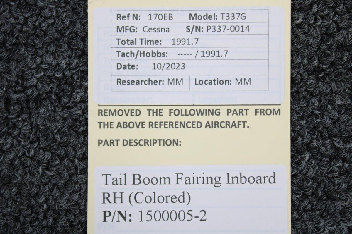 Cessna Aircraft Parts 1500005-2 Cessna T337G Tail Boom Fairing Inboard RH (Colored)