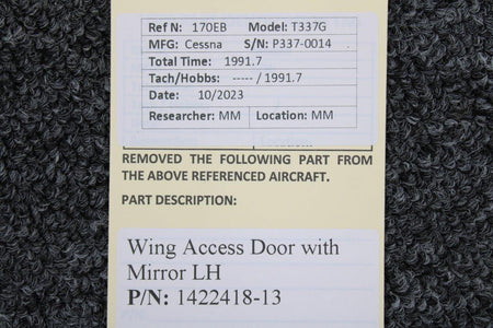 Cessna Aircraft Parts 1422418-13 Cessna T337G Wing Access Door with Mirror LH