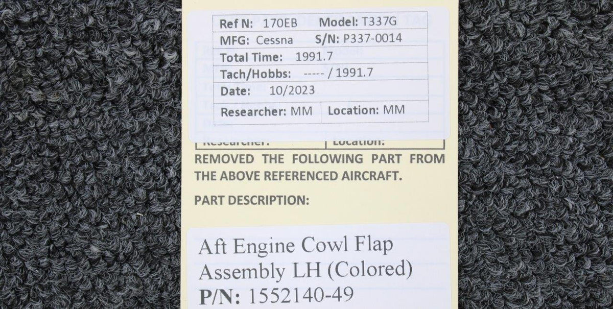 Cessna Aircraft Parts 1552140-49 Cessna T337G Aft Engine Cowl Flap Assembly LH (Colored)