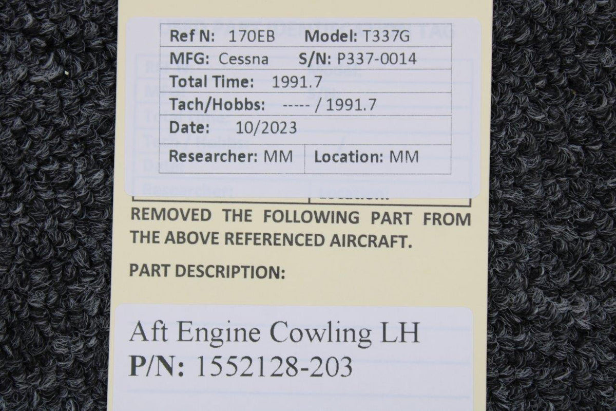 Cessna Aircraft Parts 1552128-203 Cessna T337G Aft Engine Cowling LH