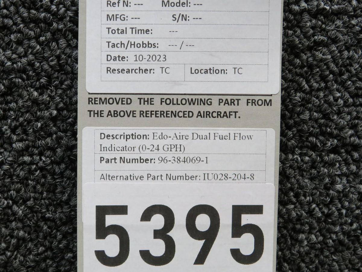 Edo-Aire 96-384069-1 (Alt: IU028-204-8) Edo-Aire Dual Fuel Flow Indicator (0-24 GPH)