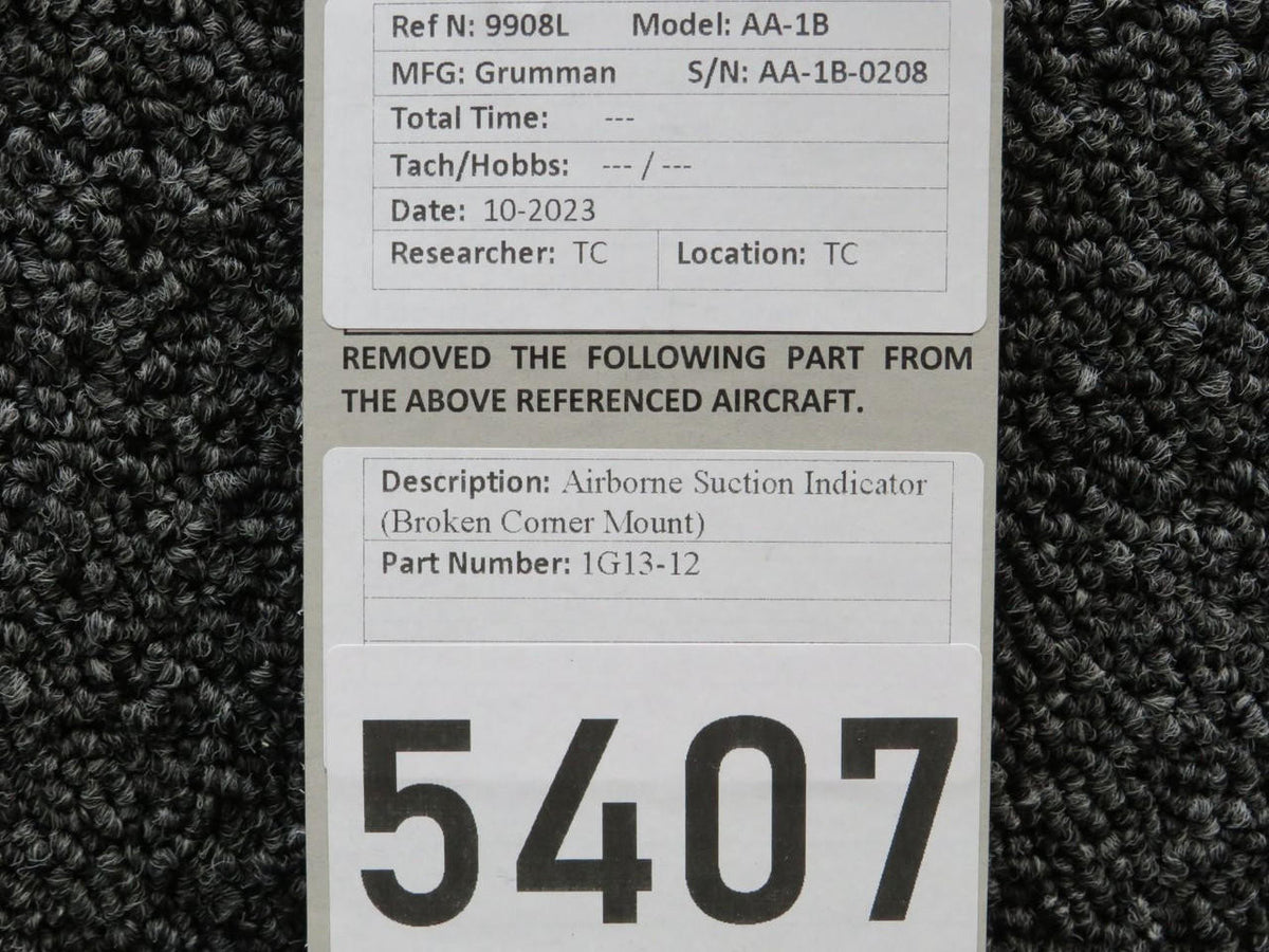 Airborne 1G13-12 Airborne Suction Indicator (Broken Corner Mount)