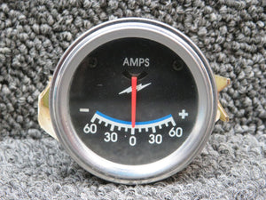 Cessna C-172A Ammeter Indicator (Amps: -60 to 60)
