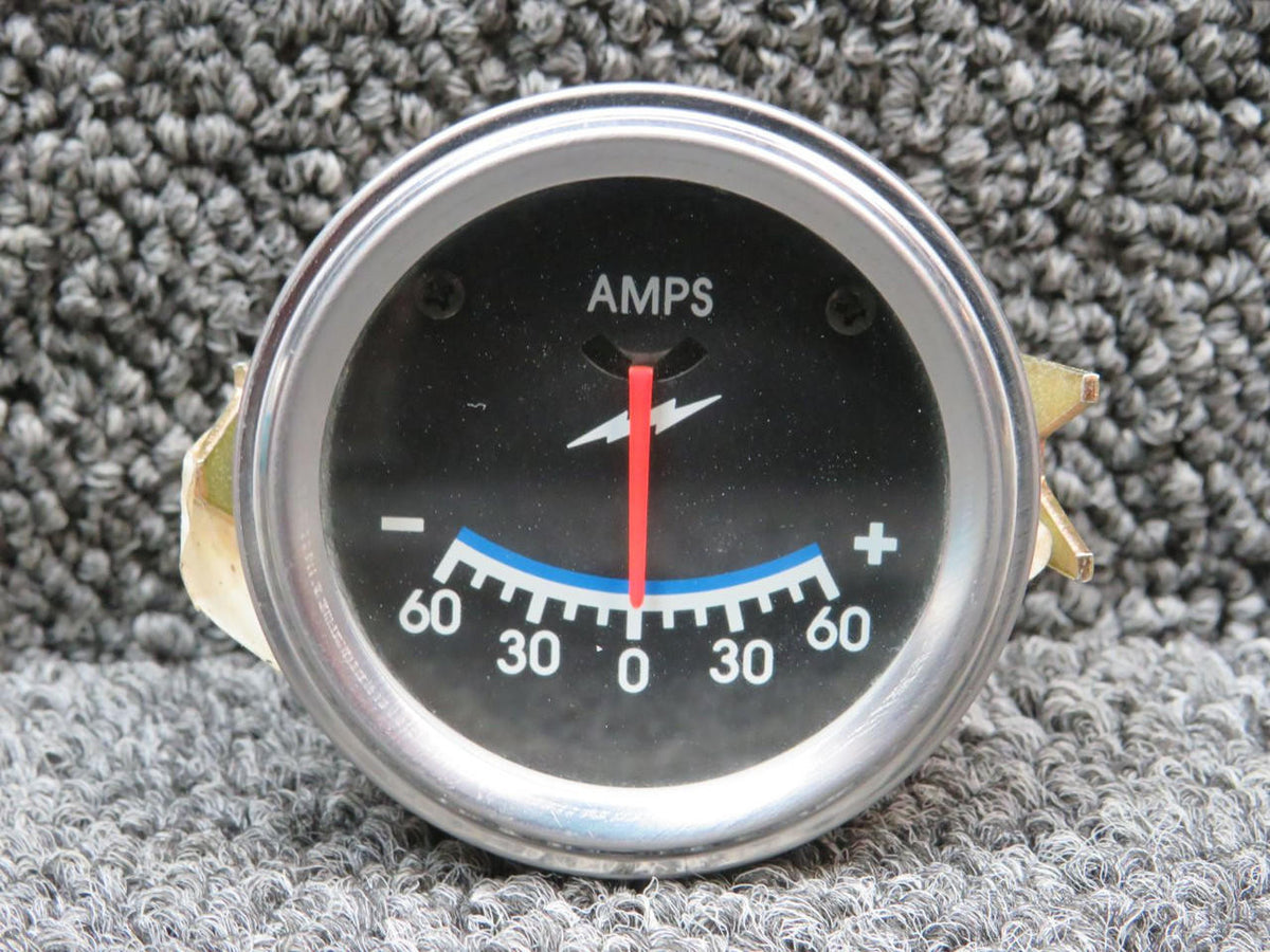 Airborne Cessna C-172A Ammeter Indicator (Amps: -60 to 60)