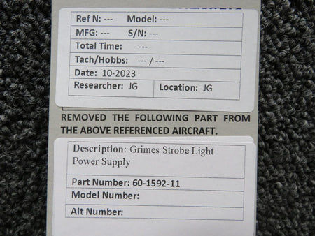 Grimes 60-1592-11 Grimes Strobe Light Power Supply