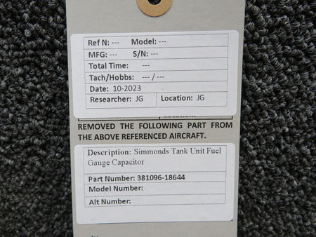 simmonds 381096-18644 Simmonds Fuel Level Transmitter