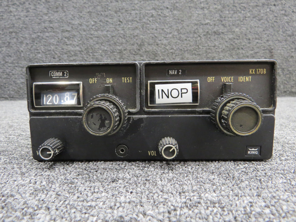 069-1020-00 King Radio KX-170B Nav-Comm Unit with Tray and Mods (14V) (Core)