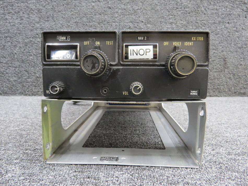 069-1020-00 King Radio KX-170B Nav-Comm Unit with Tray and Mods (14V) (Core)