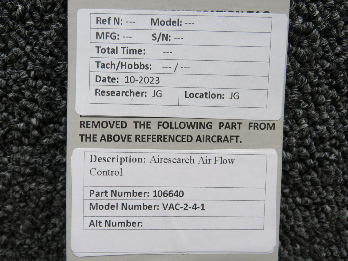 Airesearch 106640 Airesearch VAC-2-4-1 Air Flow Control