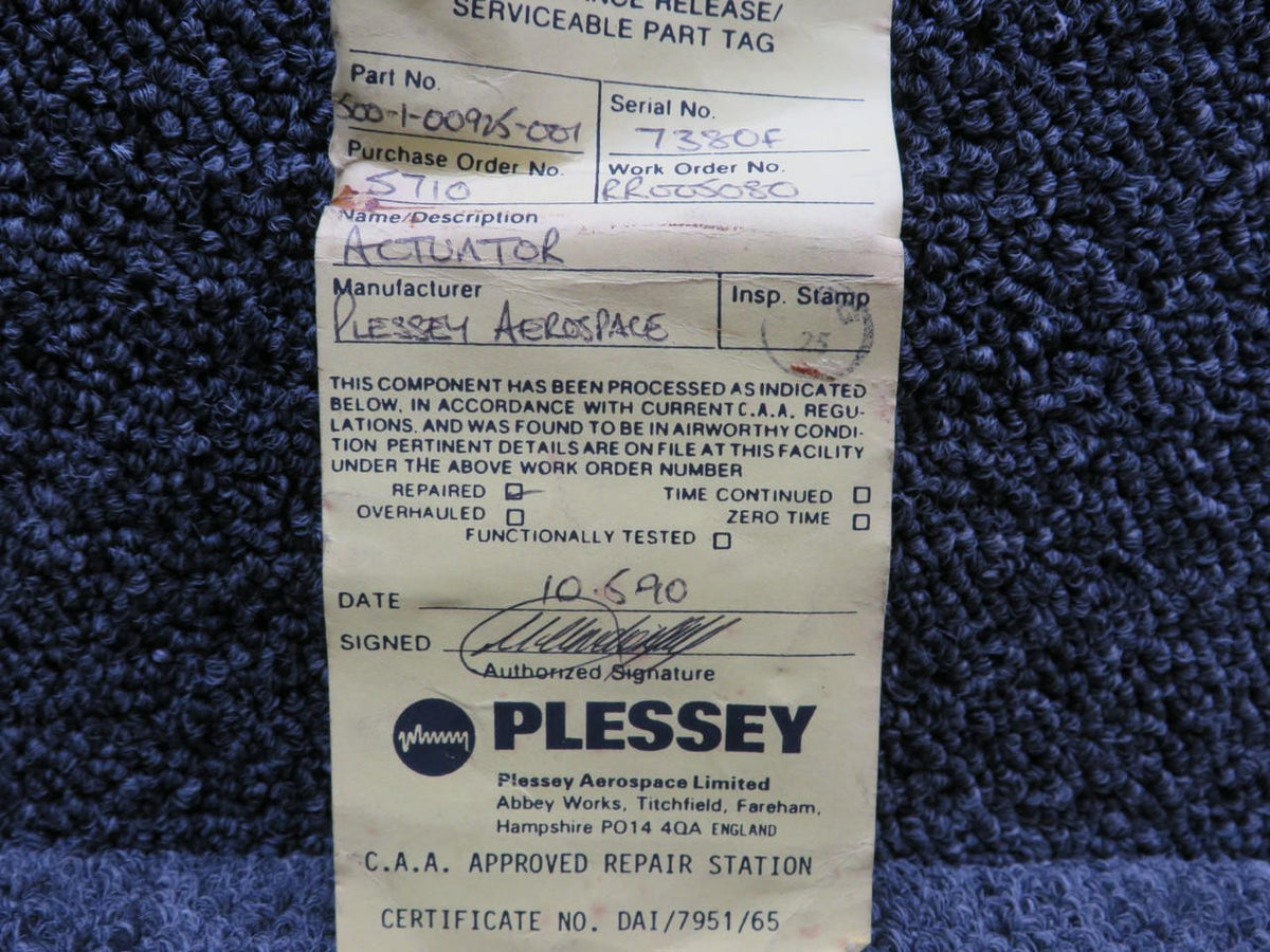 Does Not Apply 500-1-00925-001 Aircraft Jaguar Electric Actuator w Serviceable Tag