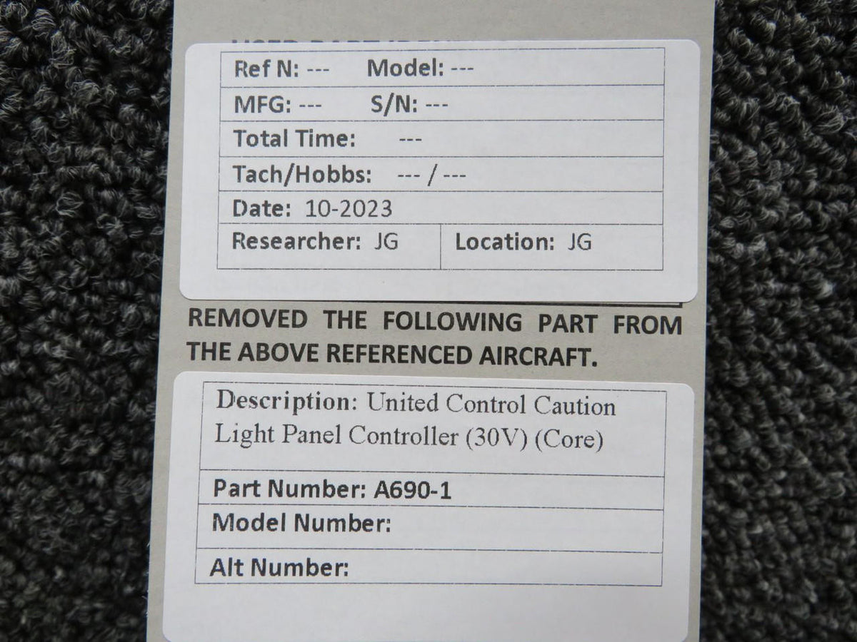 United Control A690-1 United Control Caution Light Panel Controller (Volts: 30) (Core)