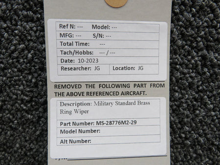 Does Not Apply MS-28776M2-29 Military Standard Brass Ring Wiper (New Old Stock)
