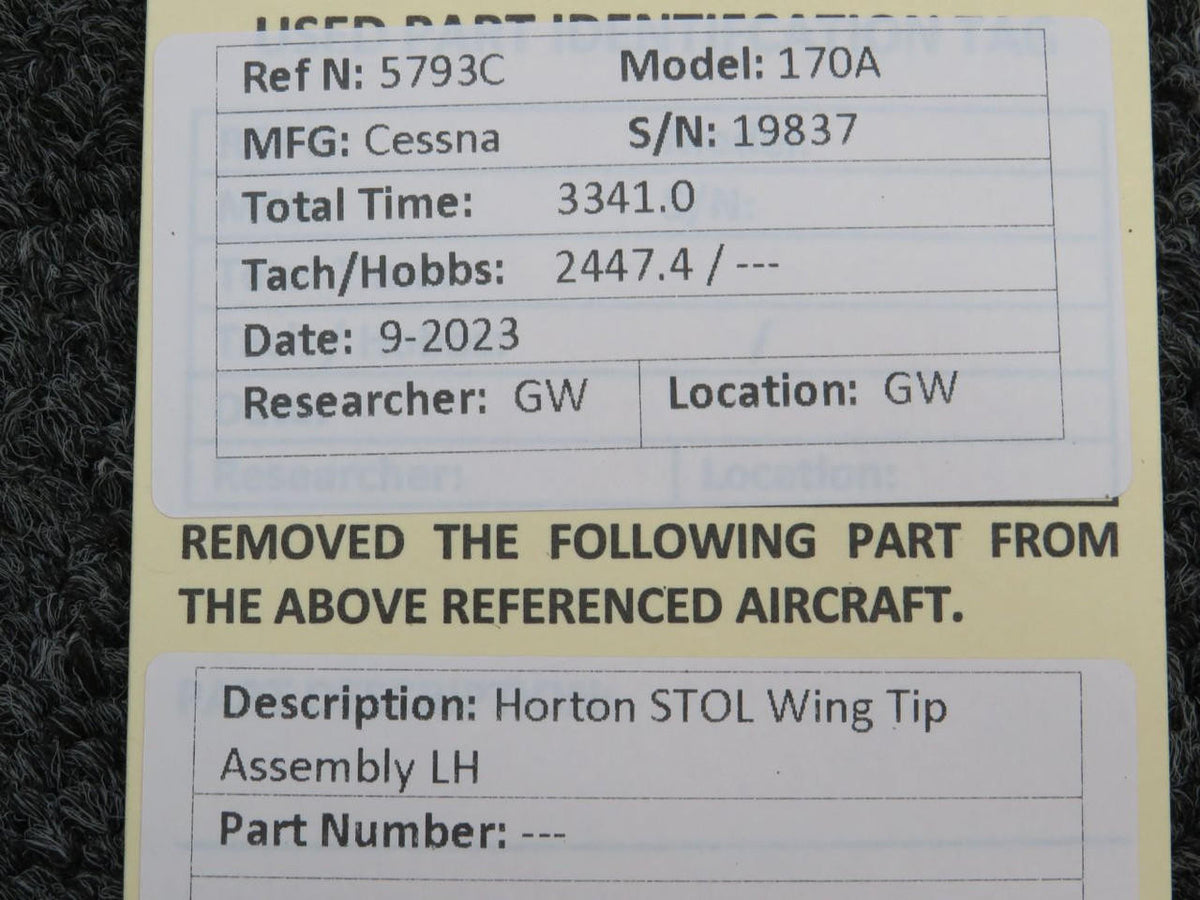 Horton Stol Cessna 170A Horton STOL Wing Tip Assembly LH