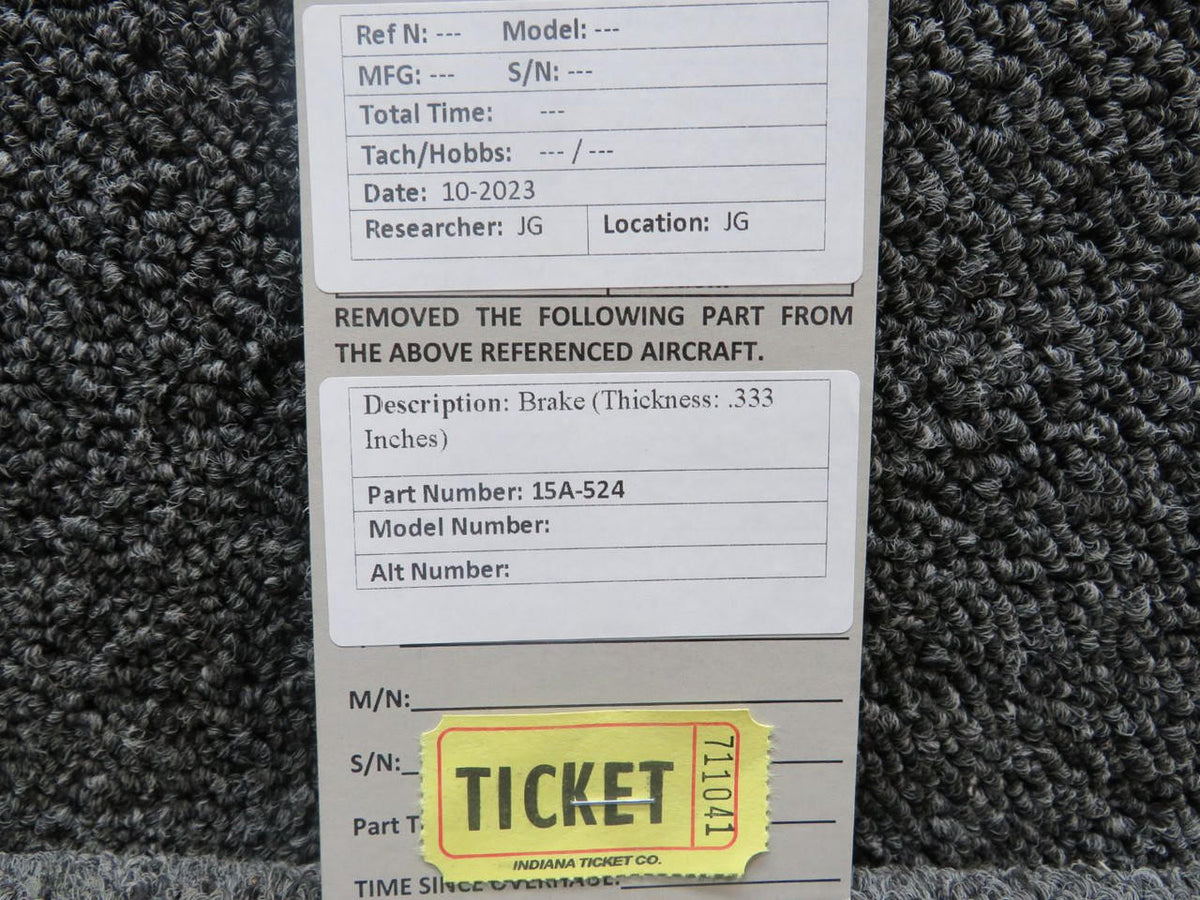 Does Not Apply 15A-524 Brake Disc (Thickness: .333”)