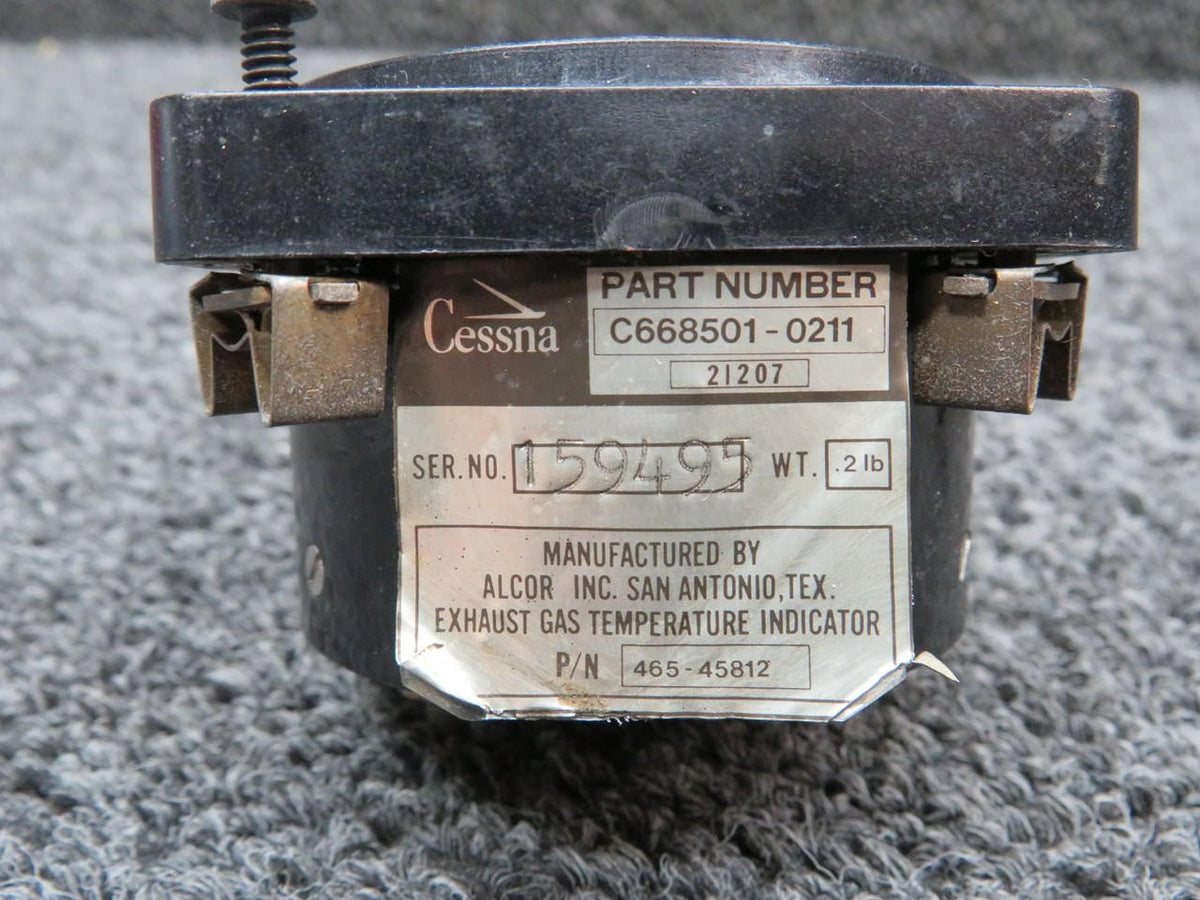 Alcor 465-45812 (Alt: C668501-0211) Alcor Exhaust Gas Temperature Indicator with Probe