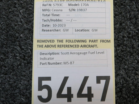 scott M5-87 Scott Aerogauge Fuel Level Indicator