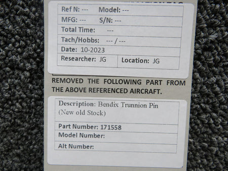 Bendix 171558 Bendix Aviation Trunnion Pin (New Old Stock)