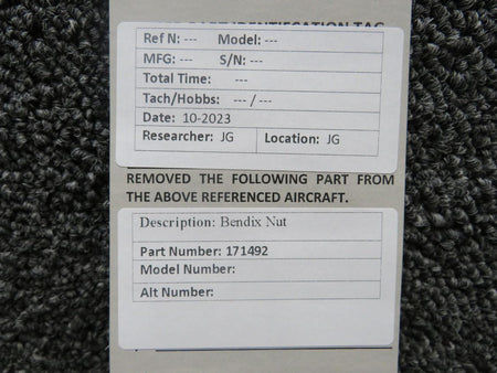 Bendix 171492 Bendix Nut (New Old Stock)