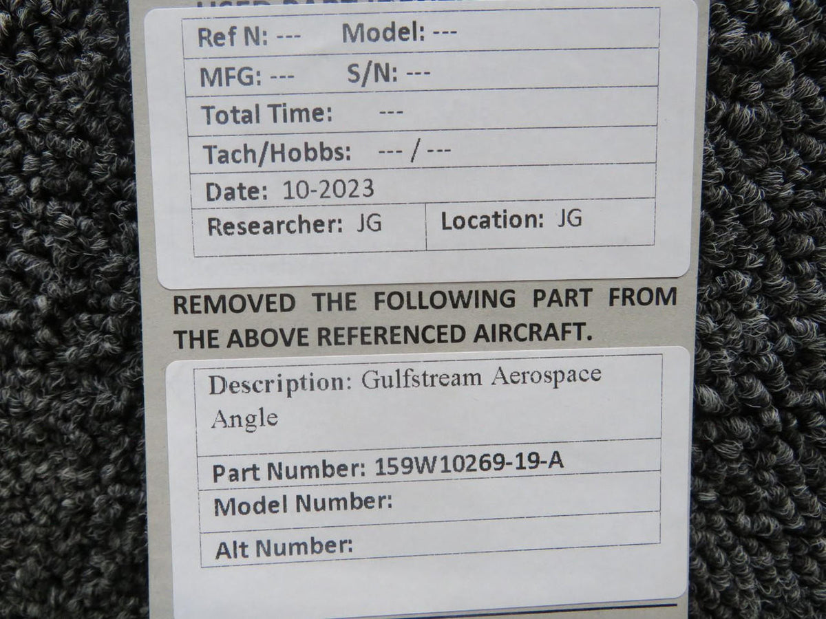 Does Not Apply 159W10269-19-A Gulfstream Aerospace Angle (New Old Stock)