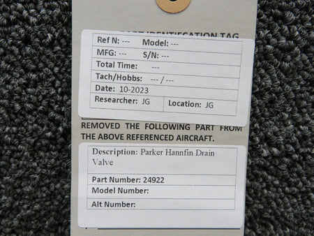 Parker 24922 Parker Hannifin Drain Valve (New Old Stock)