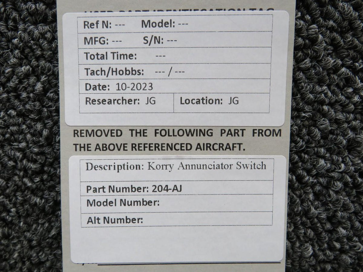 Korry 204-AJ Korry Annunciator Switch Housing