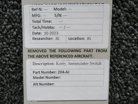 Korry 204-AJ Korry Annunciator Switch Housing