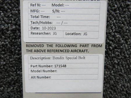 Bendix Aviation 171548 Bendix Parts Special Bolt (New Old Stock)